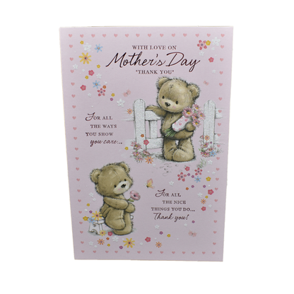 Large Mother's Day Pink Bear Poem